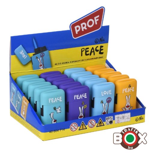 Öngyújtó PROF Bunny Peace & Love, Jet lángú 40804714