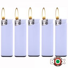 Öngyújtó PROF elektromos Fehér - Fehér nyomókával, Ezüst Kupakkal 41804613