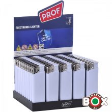 Öngyújtó PROF elektromos Fehér - Fehér nyomókával, Ezüst Kupakkal 41804613