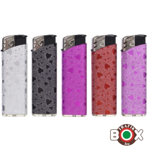 Öngyújtó Prof Elektromos Glitter Szívek 43804251