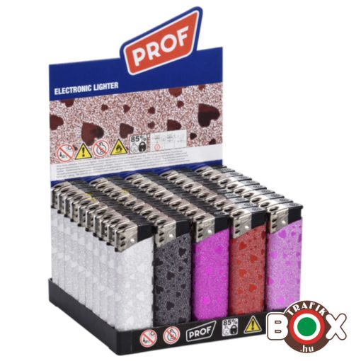 Öngyújtó Prof Elektromos Glitter Szívek 43804251
