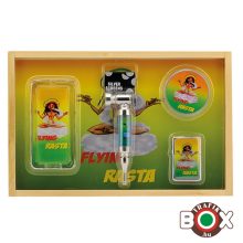 Fémpipa RASTA szett, őrlő, szűrő, öngyújtó és hamutál díszdobozban 48130