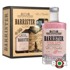 BARRISTER Díszdobozos Pink Gin + pohár 40% 0,7L