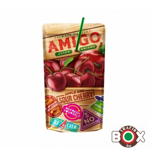 Amigó alma-cherry ízű ital, szívószálas 200 ml