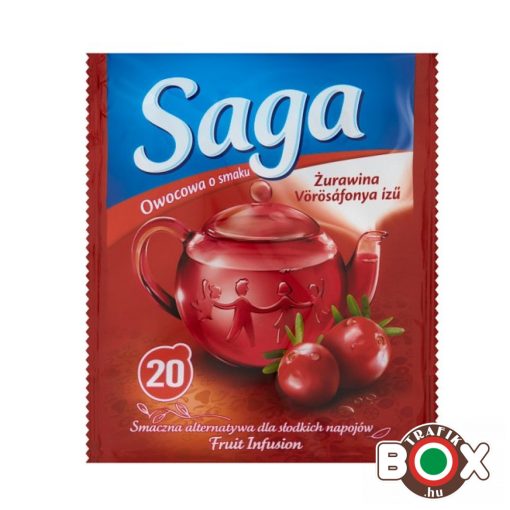 SAGA Vörösáfonya ízű tea 20 filter 34g