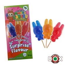 Monster Labubu Kemény cukor nyalóka 30g - meglepetés íz: Áfonya, Kóla, Eper - 1 db / doboz 