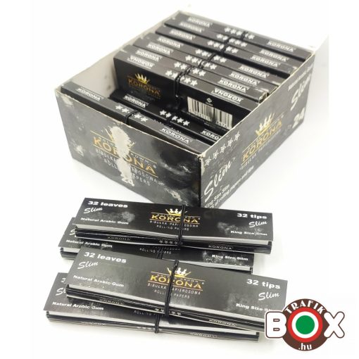 Korona Rolling Cigarettapapír KS Slim Premium+Filter, Sérült külső csomagolás 24db
