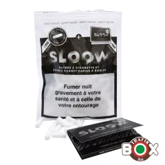   SLOOW BLACK CIGARETTAFILTER 100 DB 6MM + CIGERETTAPAPÍR 100 DB 40682038