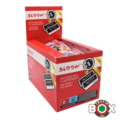SLOOW 2X50 BLACK SHORT CIGARETTAPAPÍR + 100 FILTER 40682049