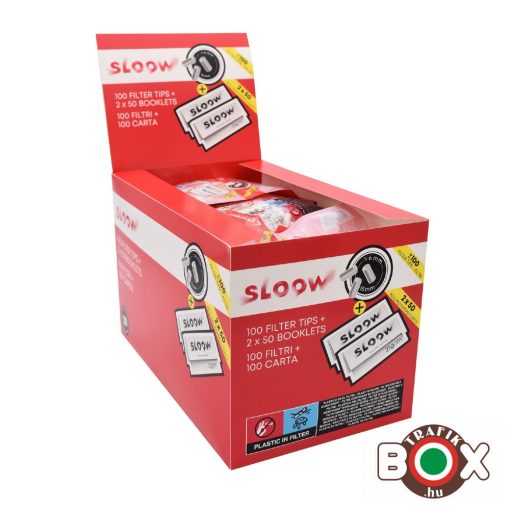 SLOOW 2x50 WHITE SHORT CIGARETTAPAPIR + 100 FILTER 40682050
