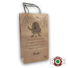   Dísztasak Vicces felirat sodrott füles drapp 220×100×365mm EXS3022