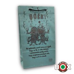   Dísztasak Vicces felirat zsinór füles kék 220×100×365mm EXZS3023