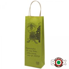   Dísztasak ital Vicces felirat Sodrott füles zöld 130×75×360mm IS3017