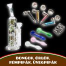 Bongok, őrlők, Fémpipák, Üvegpipák, Kerámiapipák