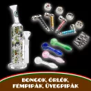 Bongok, őrlők, Fémpipák, Üvegpipák, Kerámiapipák