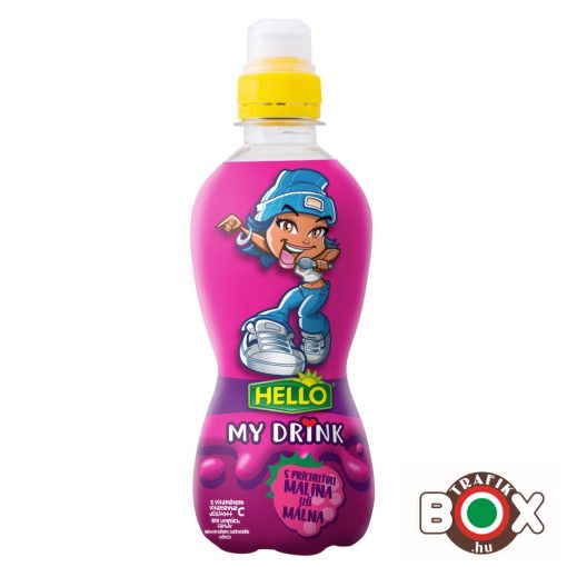 Hello Málnás ízű ital C vitaminnal, sportkupakos 330 ml (DRS)