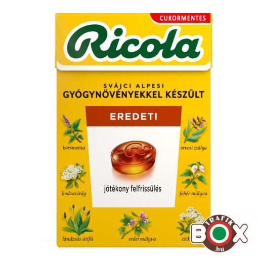 RICOLA  Eredeti cukormentes, svájci gyógynövény cukorka 40g