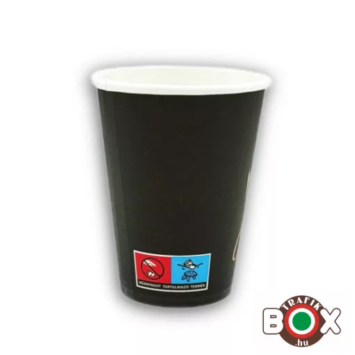 Papírpohár Cappucinos Csészés Design Fekete 180ml 50 db-os