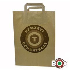   Papírtáska szalagfüles Nemzeti Dohánybolt 80 g-os  natúr (26x12x35 cm) 50 db 142780