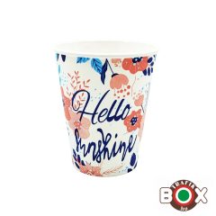 Papírpohár Lattés Hello Sunshine Design 280ml 50 db-os
