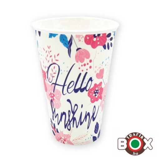 Papírpohár Lattés Hello Sunshine Design 320ml 50 db-os