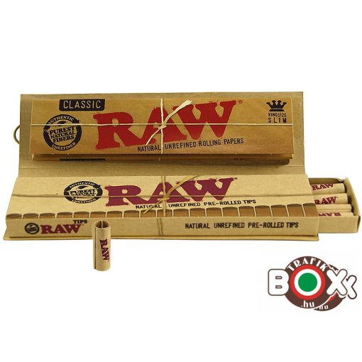RAW Kingsize Slim+PRE-Rolled Tips Cigarettapapír 25079
