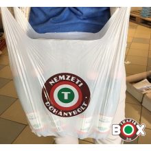 Ingvállas Táska Fehér Nemzeti Dohánybolt felirattal (30×52cm, 7 kg-os)  500db