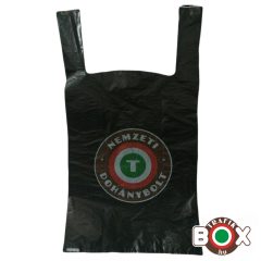   Fekete Ingvállas Táska Nemzeti Dohánybolt felirattal (30×52cm, 7 kg-os) 500db.