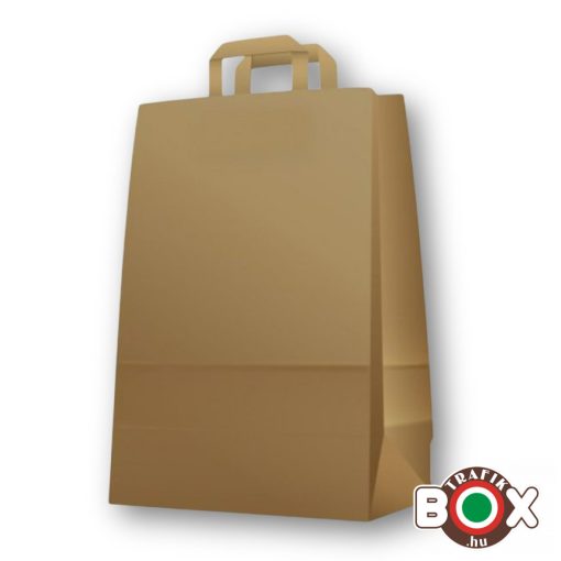 Papírtáska szalagfüles 80g-os natúr (26x16x35 cm) 