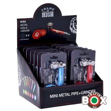 Fémpipa CHAMP bliszterezett szett Őrlő, Pipa, Szűrő 40506084