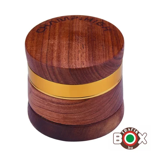 Dohányőrlő CHAMP Fém 4 részes 6 cm Rózsafa, Gyémánt fogakkal 40506104