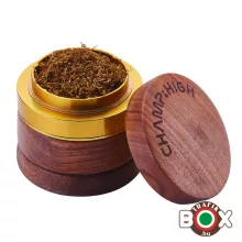 Dohányőrlő CHAMP Fém 4 részes 6 cm Rózsafa, Gyémánt fogakkal 40506104