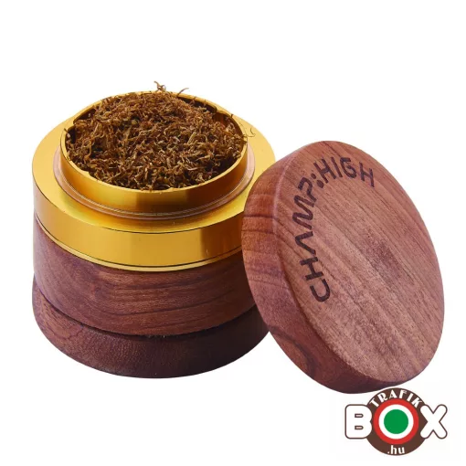Dohányőrlő CHAMP Fém 4 részes 6 cm Rózsafa, Gyémánt fogakkal 40506104