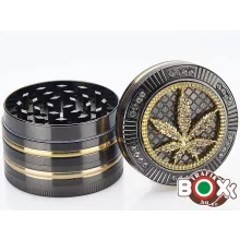 Dohányőrlő CHAMP Fém Strassz Cannabis 4 részes 5 cm 40506117