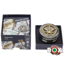 Dohányőrlő CHAMP Fém Strassz Cannabis 4 részes 5 cm 40506117