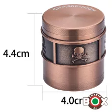 Dohányőrlő CHAMP HIGH Fém, Skull minta, 4 részes 4 cm 40506169
