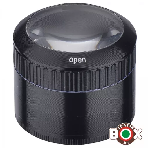 Dohányőrlő Champ Fekete Nagyító tetejű tartóval 4 részes 50 mm 40506183