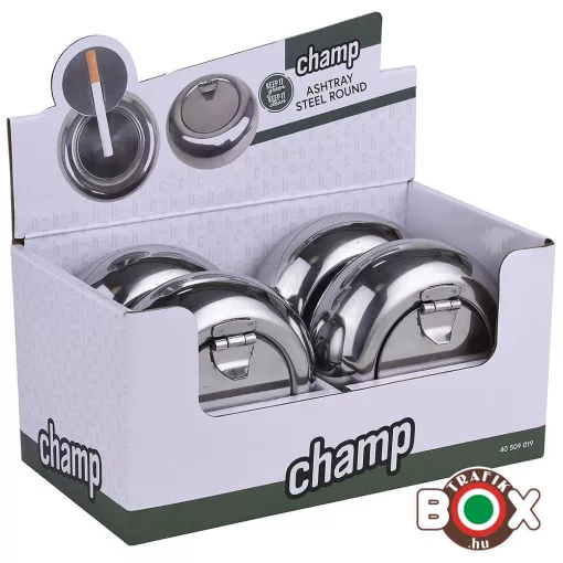 CHAMP Prémium Fém hamuzó, cigaretta tartóval, Zárható tetővel 10 cm 40509019