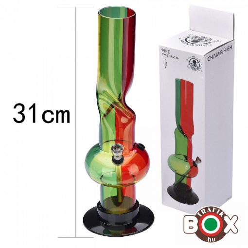 Bong Champ akril 32 cm Rasta színek 40590252