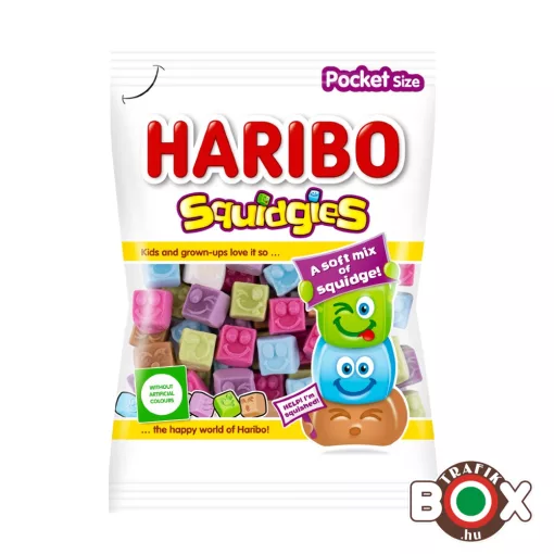 HARIBO Squidgies gyümölcs- és kólaízű habosított gumicukorka 80 g