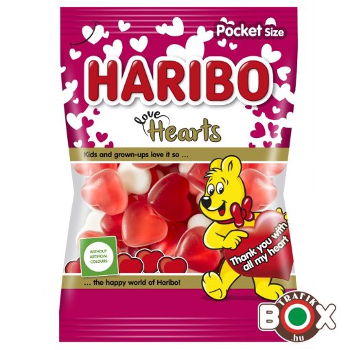 HARIBO Love Hearts Gumicukor Szívek Meggy ízű 100 g