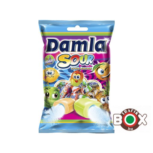 Damla Sour savanyú gyümölcs izű töltött puhakaramella mix 90g