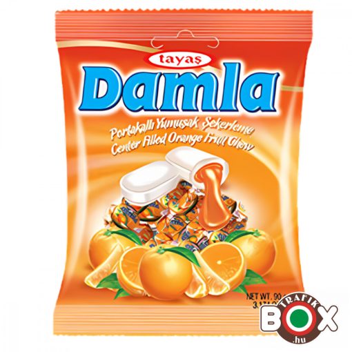 Damla narancs ízű töltött puhakaramell 90g