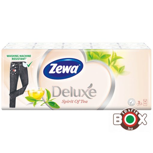 Zewa Papírzsebkendő 10×10 db 3 rétegű Spirit of Tea, Limited (ellenáll a mosásnak)