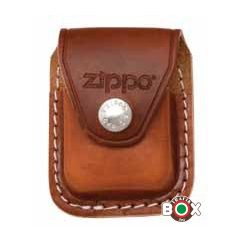LPCB ZIPPO Eredeti Bőrtok Barna - Fém Klippel