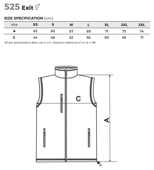 Unisex mellény